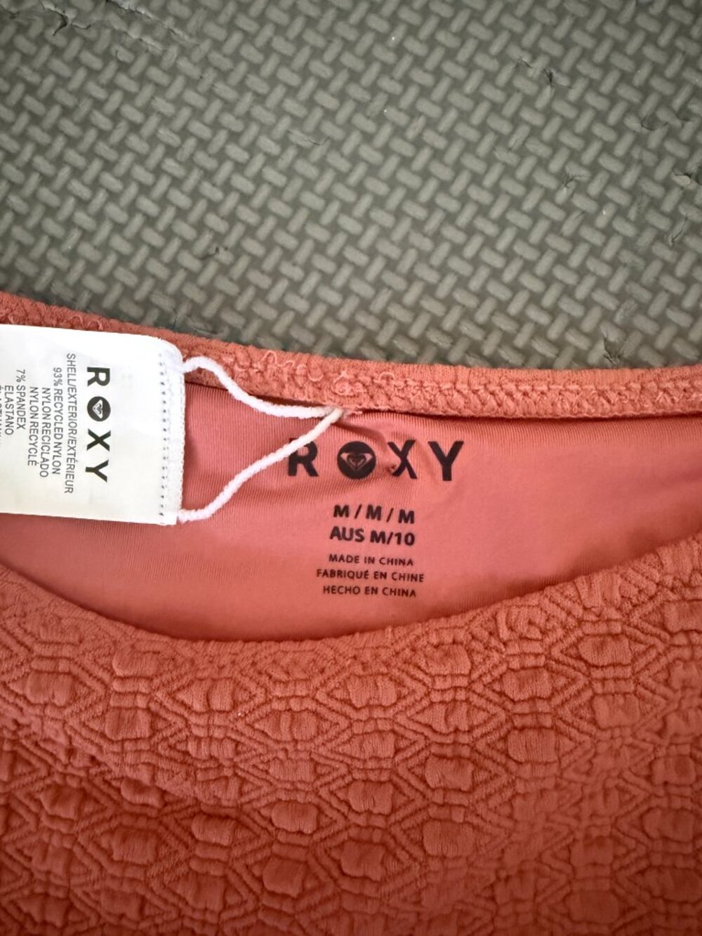 NWT Roxy Haleiwa Scoop Cheeky Bikini Bottom- M- Coral Pink - Picture 4 of 6
